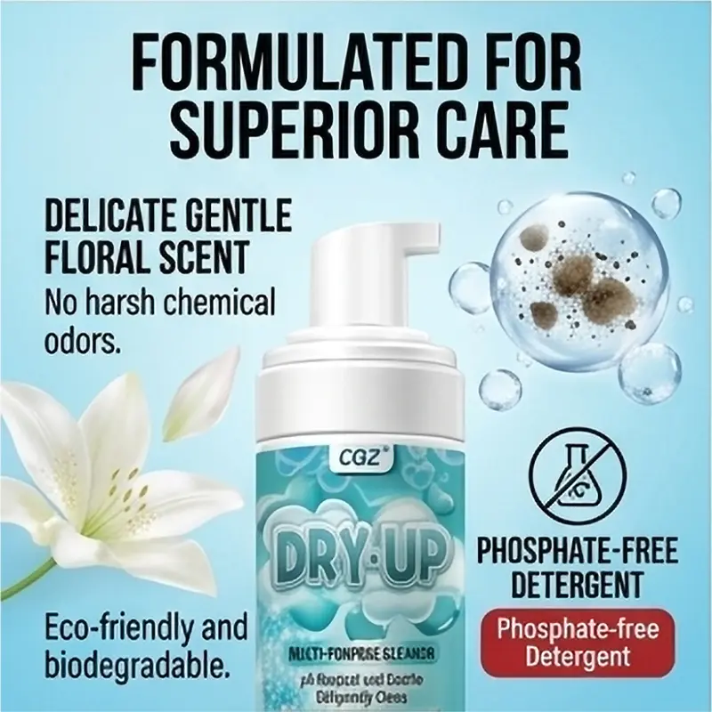 Multi-Purpose Foam Cleaner, pHNeutral WaterlessDeepCleaning Foam for Shoes,Car Interior & Home,Gentle FloralScent (200ml)